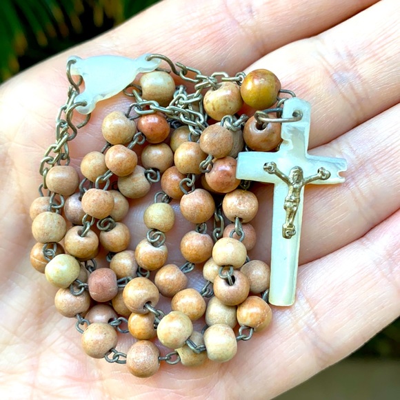 Vintage Jewelry - Vintage Rosary with Mother of Pearl